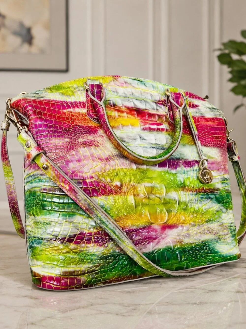Brahmin Duxbury Satchel Delight Melbourne Multicolor Leather NWT